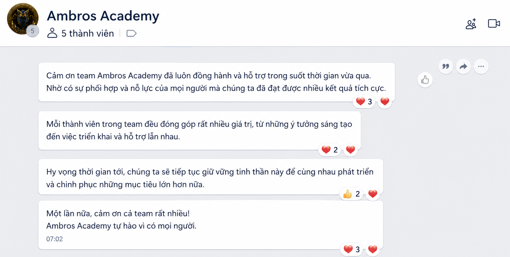 Học viên hỗ trợ riêng