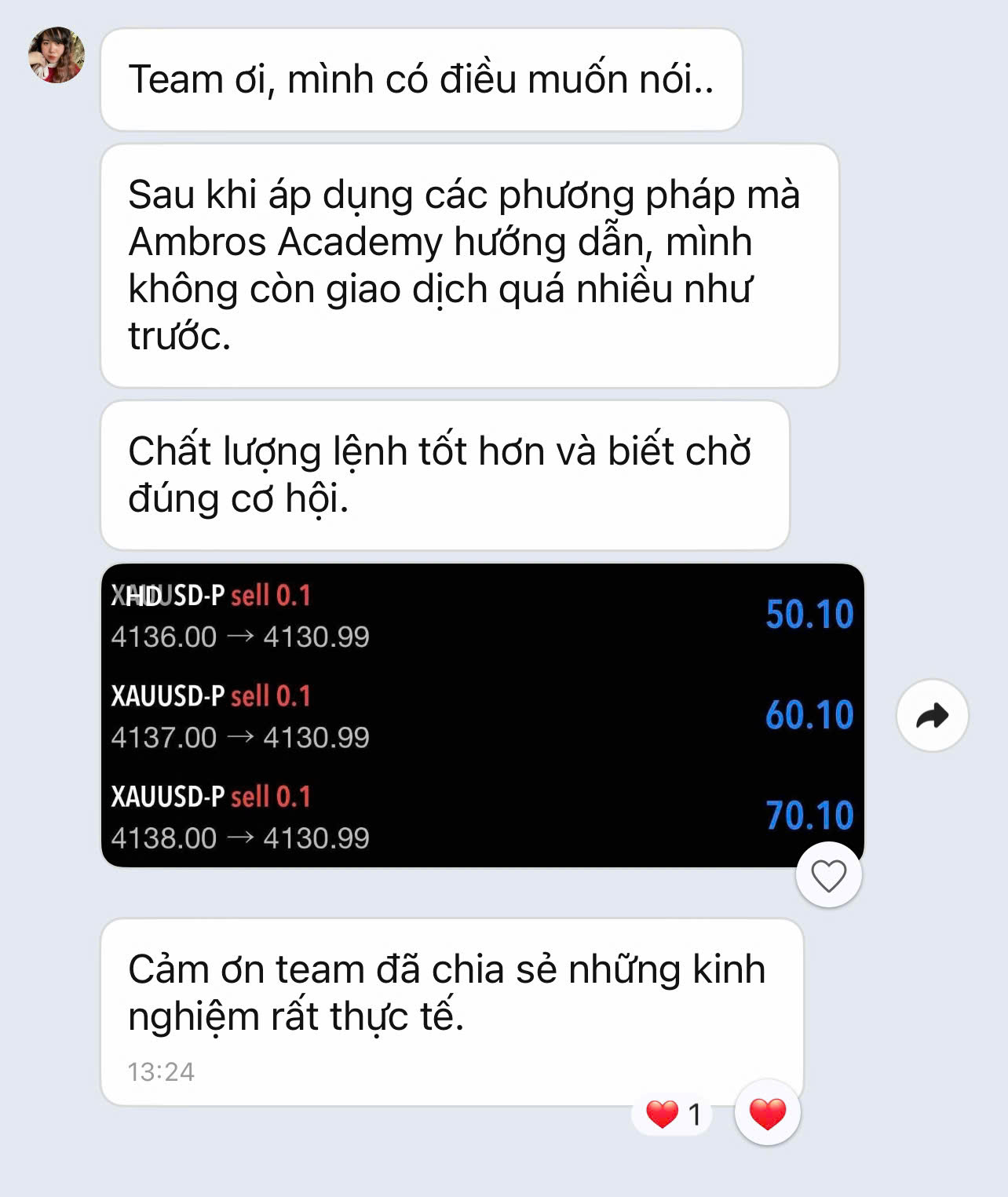 Chị Minh Khuê sau một thời gian tham gia